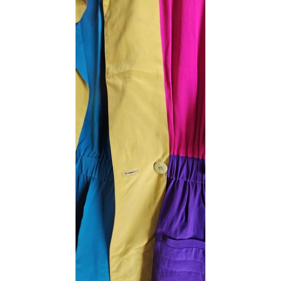 VTG Linda Allard for ELLEN TRACY Hongkong made woman Sz 4 Silk neon jacket - Picture 9 of 16